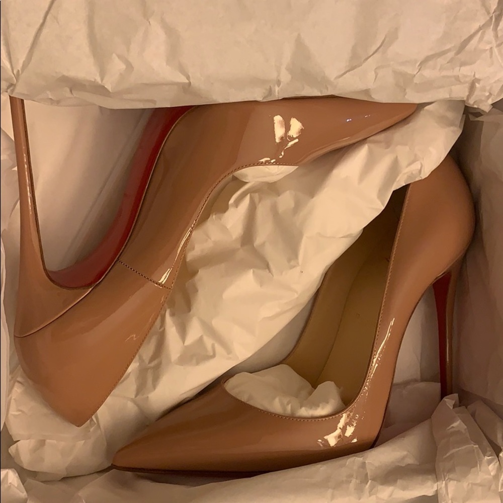 Christian Louboutin So Kate Patent Nude Pumps
